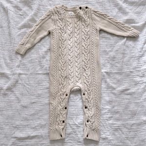 Gap 18-24m beige / cream cable knit onesie